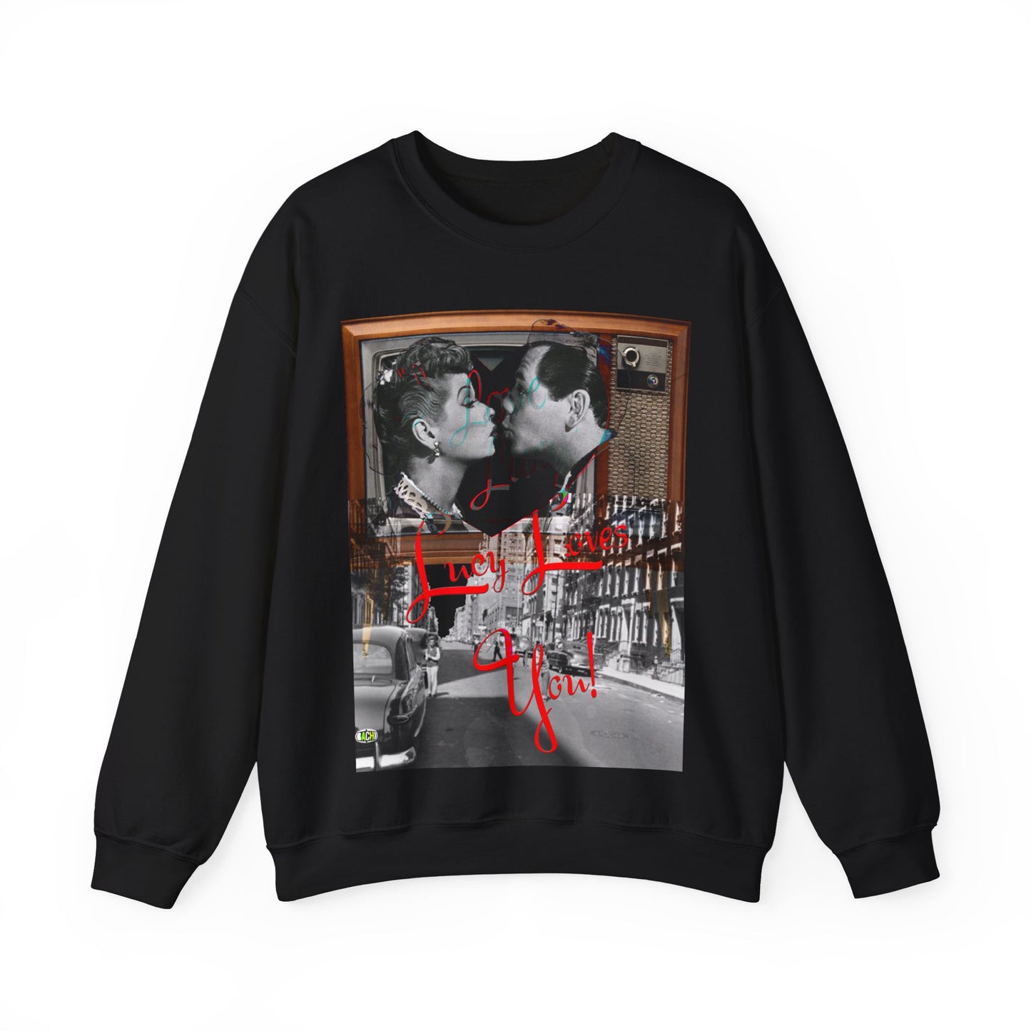 Vintage Sitcom Couple Graphic Sweatshirt - Retro TV Streetwear Print (Bachi)