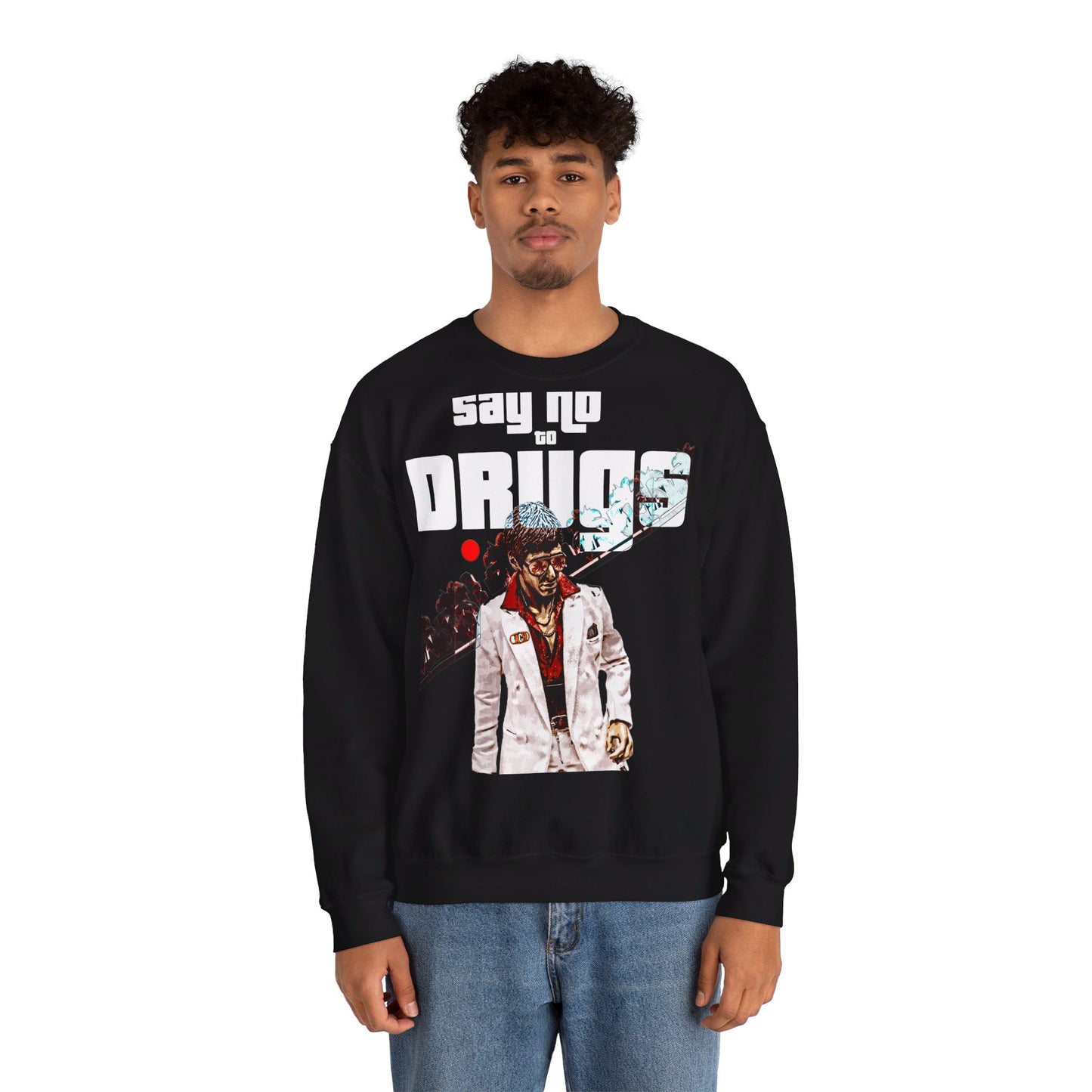 Oversized Graphic Crewneck - Cult Cinema Palm Trees Streetwear (Bachi)