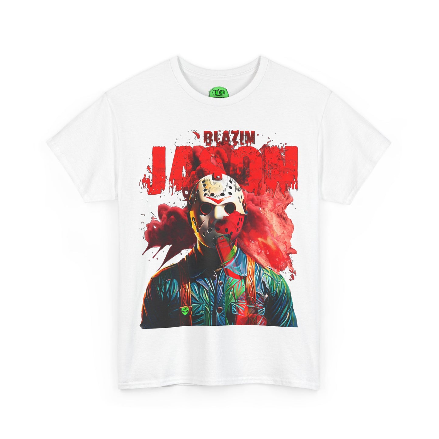 Vintage Horror Cinema Graphic Tee - Hockey Mask Slasher Streetwear (Bachi)
