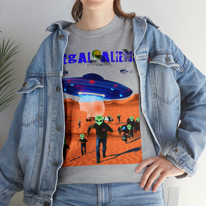 Vintage Sci-Fi Graphic Tee - Alien Invasion Streetwear Print (Bachi)