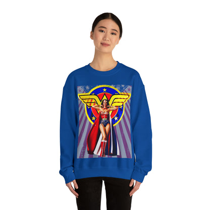 Vintage Female Hero Graphic Sweatshirt - Comic Streetwear Print (Bachi)