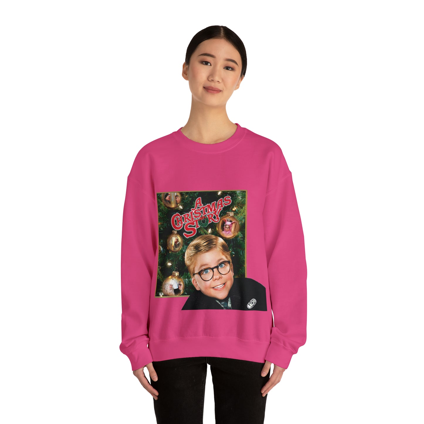 Vintage Holiday Graphic Sweatshirt - 80s Family Cinema Print (Bachi)