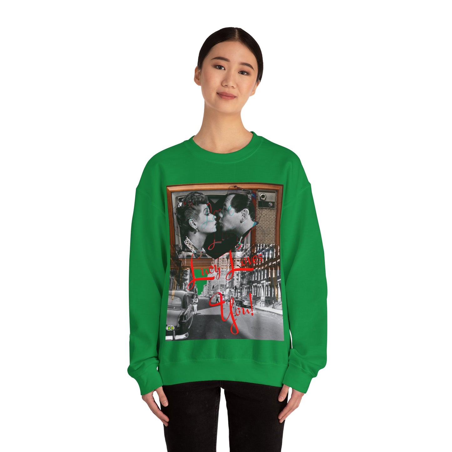 Vintage Sitcom Couple Graphic Sweatshirt - Retro TV Streetwear Print (Bachi)