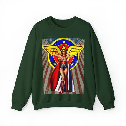 Vintage Female Hero Graphic Sweatshirt - Comic Streetwear Print (Bachi)