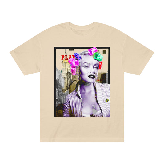 Vintage Pin-Up Graphic Tee - Hollywood Icon Pink Rollers Print (Bachi)