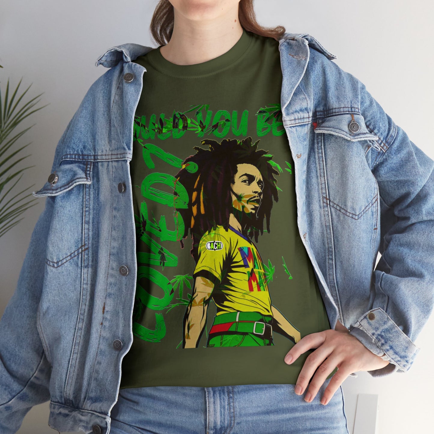 Oversized Graphic Tee - Reggae Legend Portrait Streetwear Print (Bachi)
