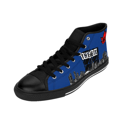 Men's High Top Sneakers Drippers Toronto Skyline  Blue Printify