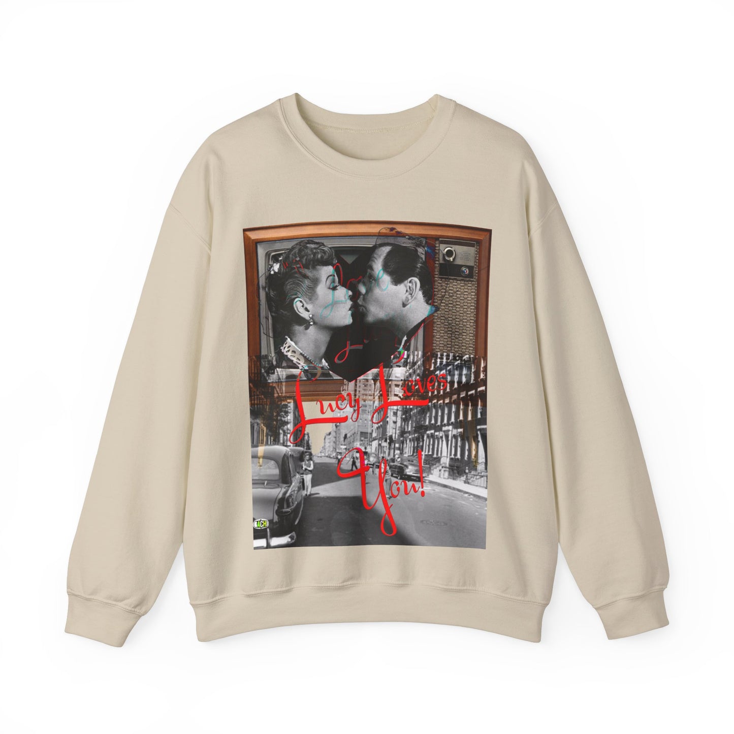 Vintage Sitcom Couple Graphic Sweatshirt - Retro TV Streetwear Print (Bachi)