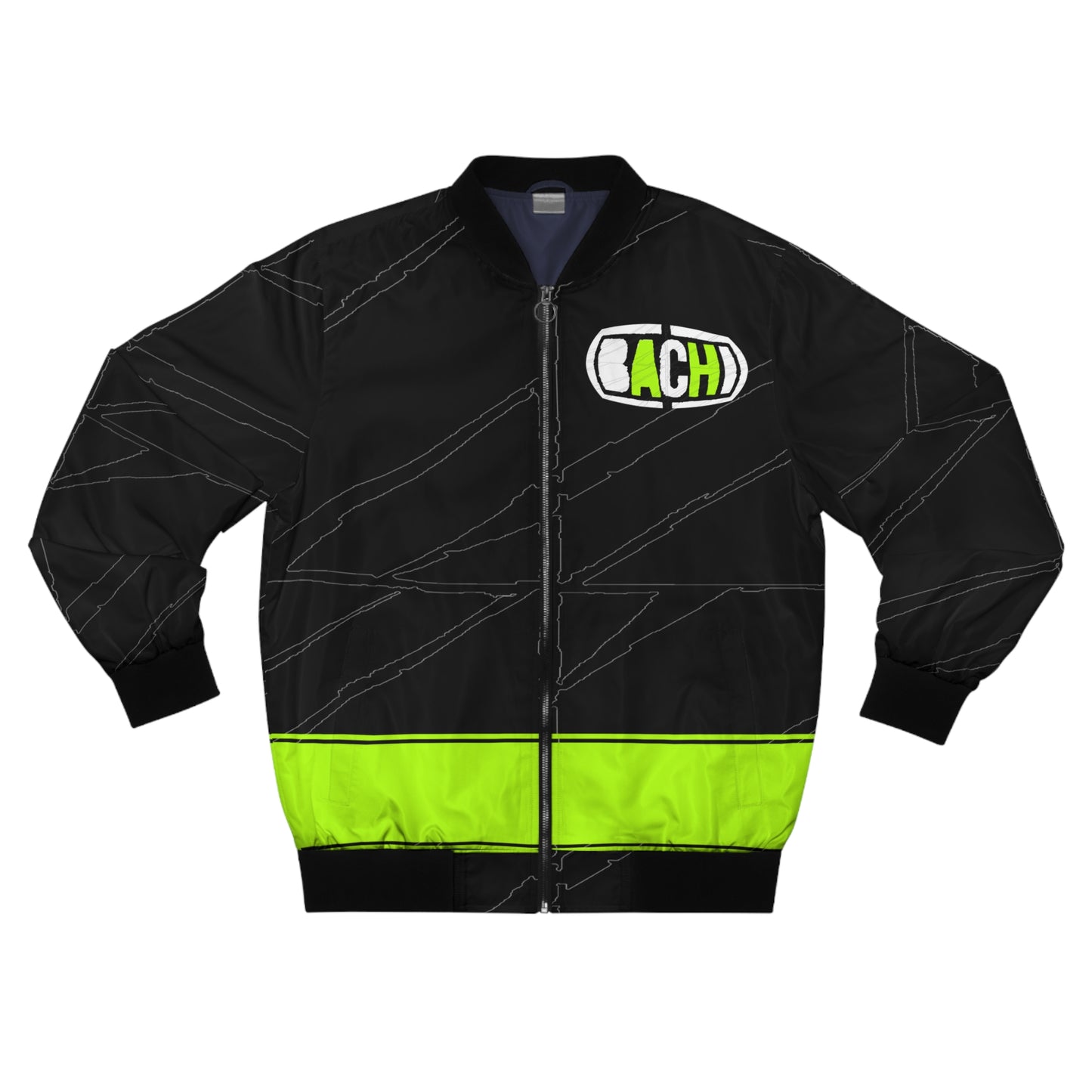 Mens Bomber AOP Jacket Black 2 Tone