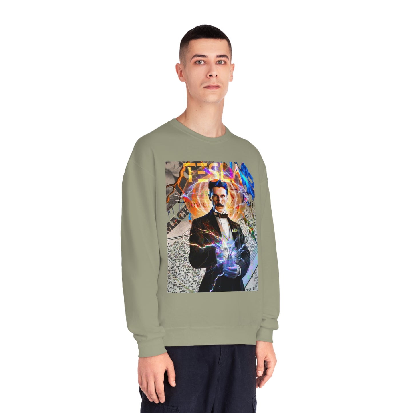 Vintage Science Icon Graphic Sweatshirt - Inventor Portrait Streetwear (Bachi)