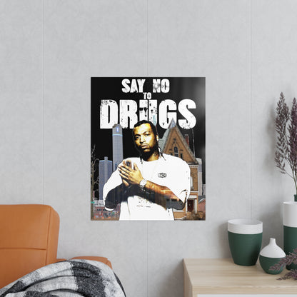 Vintage Hip-Hop Wall Art Poster - Detroit Legend Portrait Print (Bachi)
