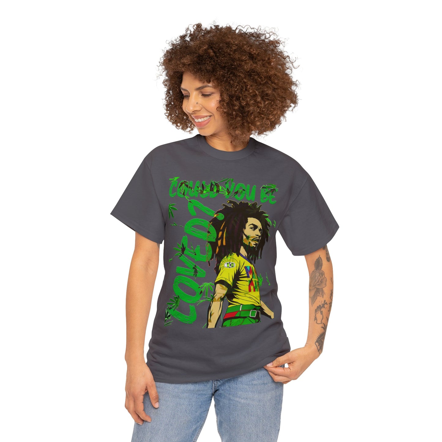 Oversized Graphic Tee - Reggae Legend Portrait Streetwear Print (Bachi)