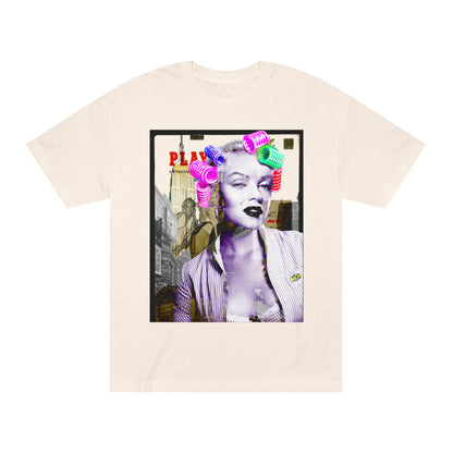 Vintage Pin-Up Graphic Tee - Hollywood Icon Pink Rollers Print (Bachi)