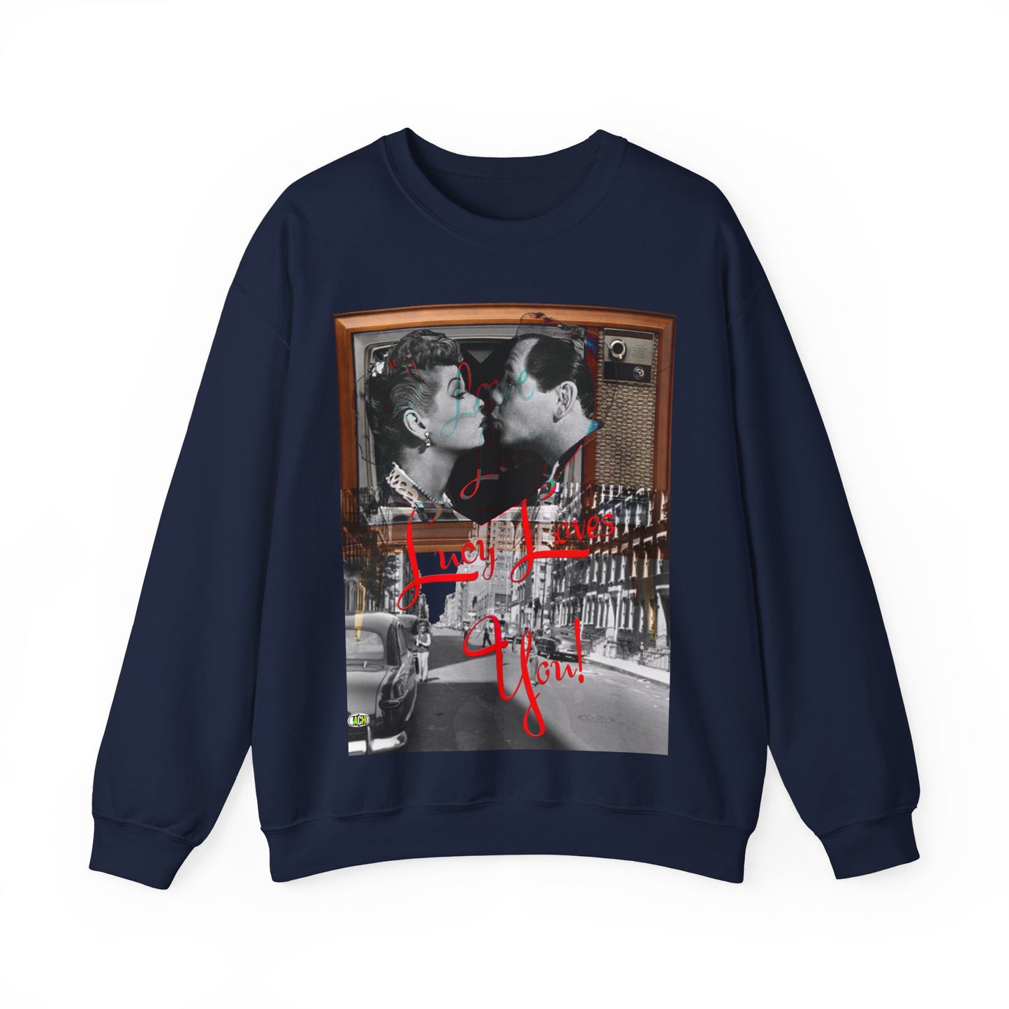 Vintage Sitcom Couple Graphic Sweatshirt - Retro TV Streetwear Print (Bachi)