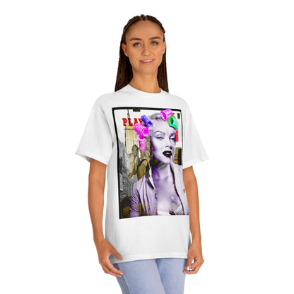 Vintage Pin-Up Graphic Tee - Hollywood Icon Pink Rollers Print (Bachi)