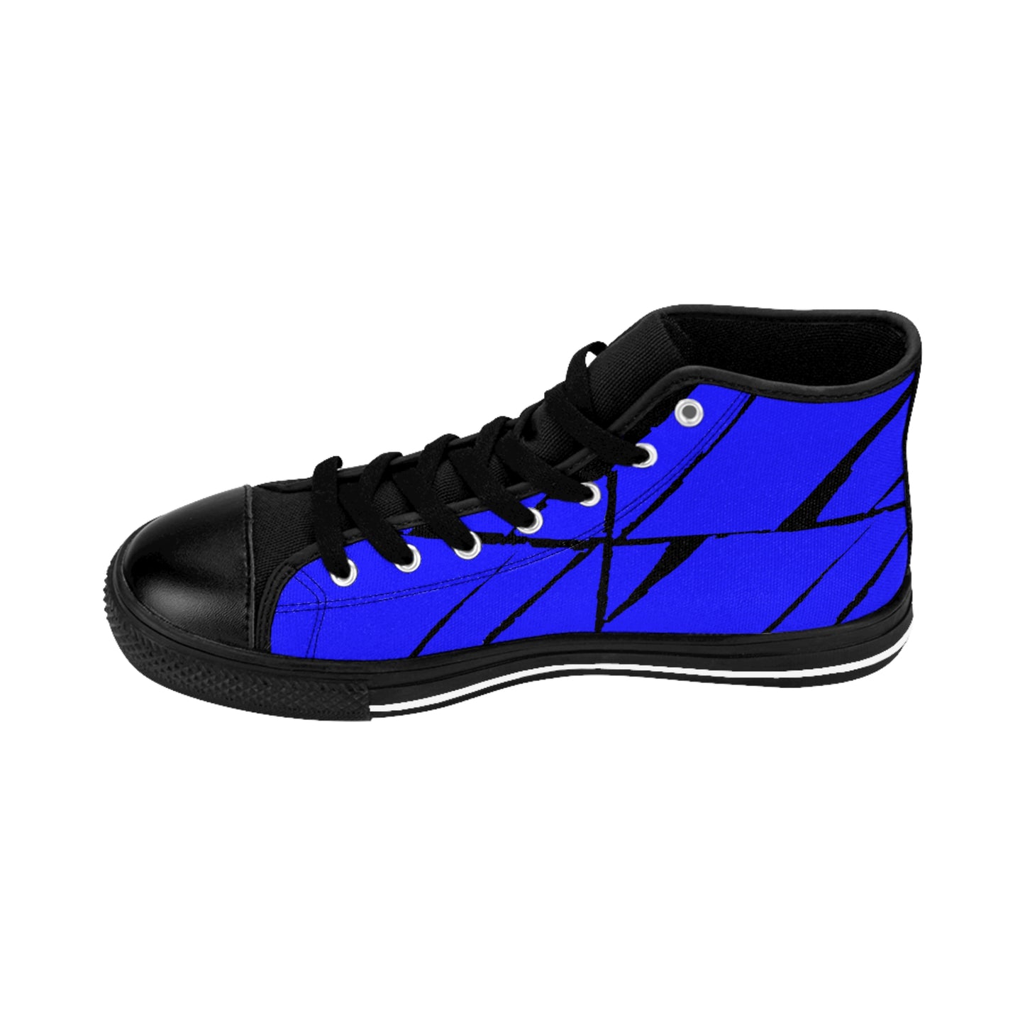 Men High-Top Sneakers Blue Squares