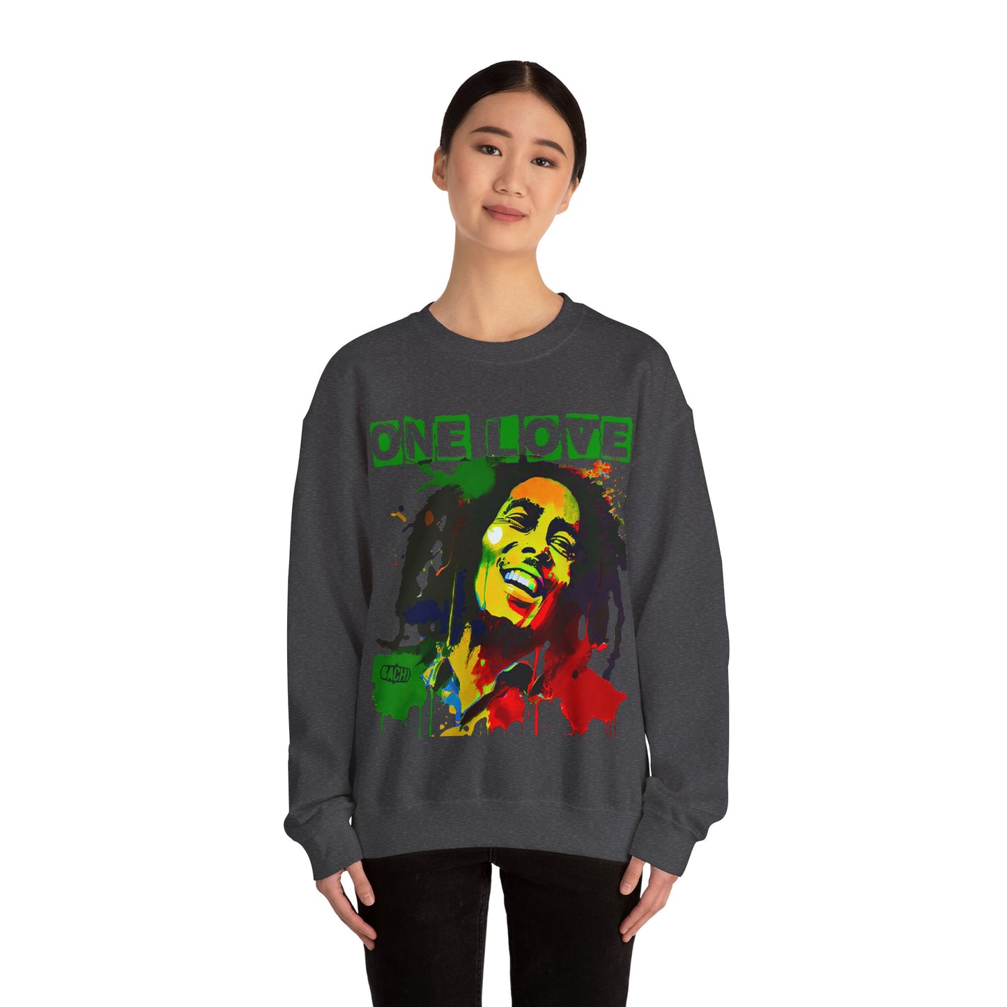 Heavyweight Graphic Sweatshirt - Reggae Legend Portrait Streetwear (Bachi)