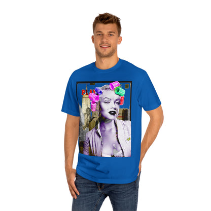 Vintage Pin-Up Graphic Tee - Hollywood Icon Pink Rollers Print (Bachi)