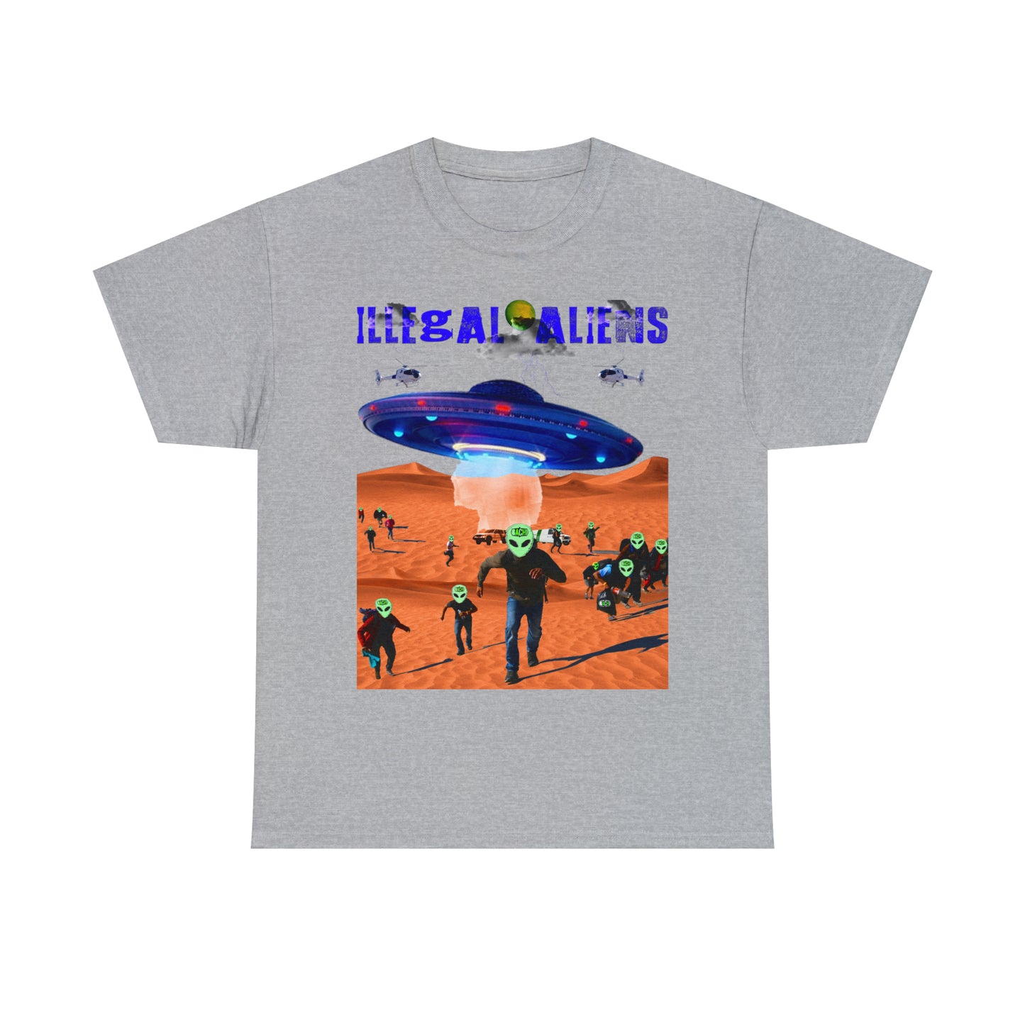 Vintage Sci-Fi Graphic Tee - Alien Invasion Streetwear Print (Bachi)