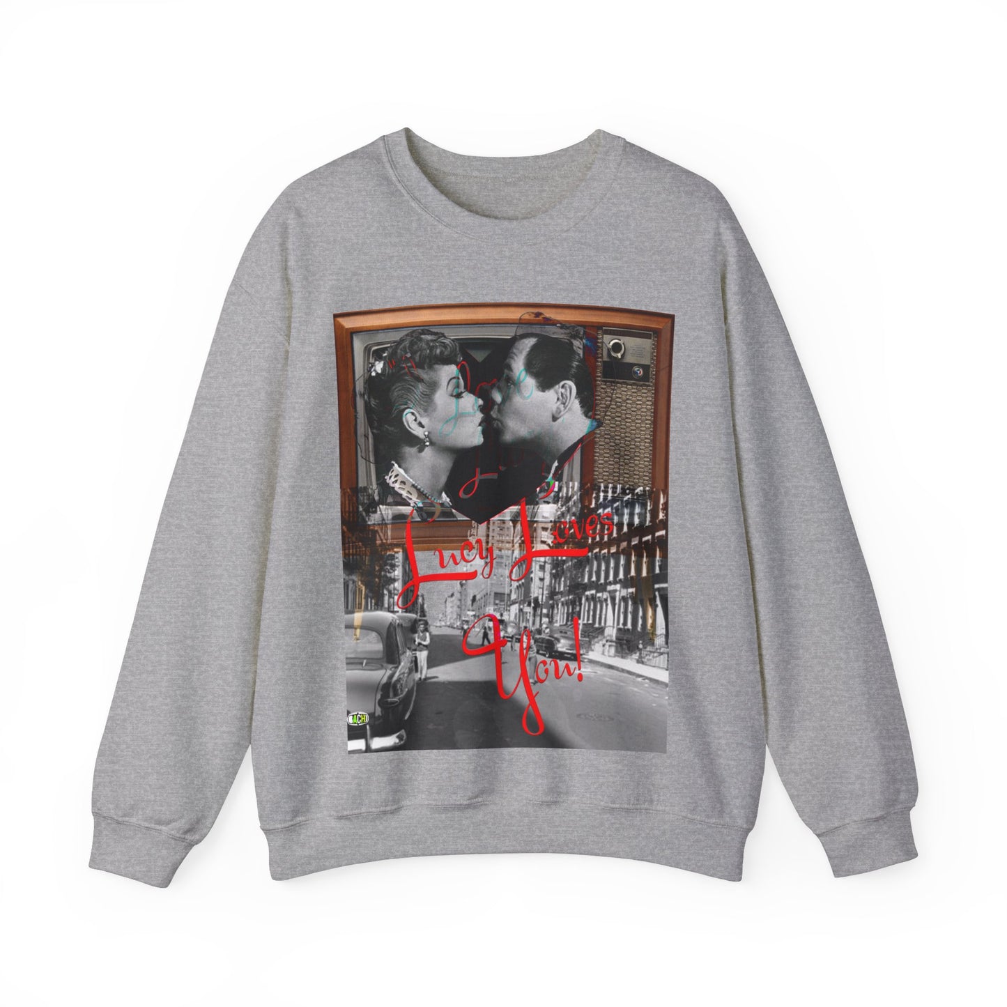 Vintage Sitcom Couple Graphic Sweatshirt - Retro TV Streetwear Print (Bachi)