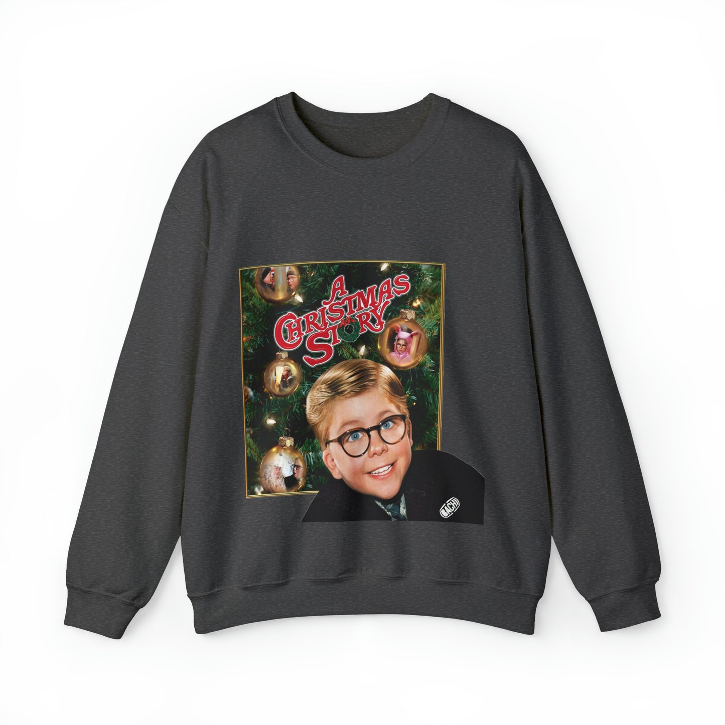 Vintage Holiday Graphic Sweatshirt - 80s Family Cinema Print (Bachi)