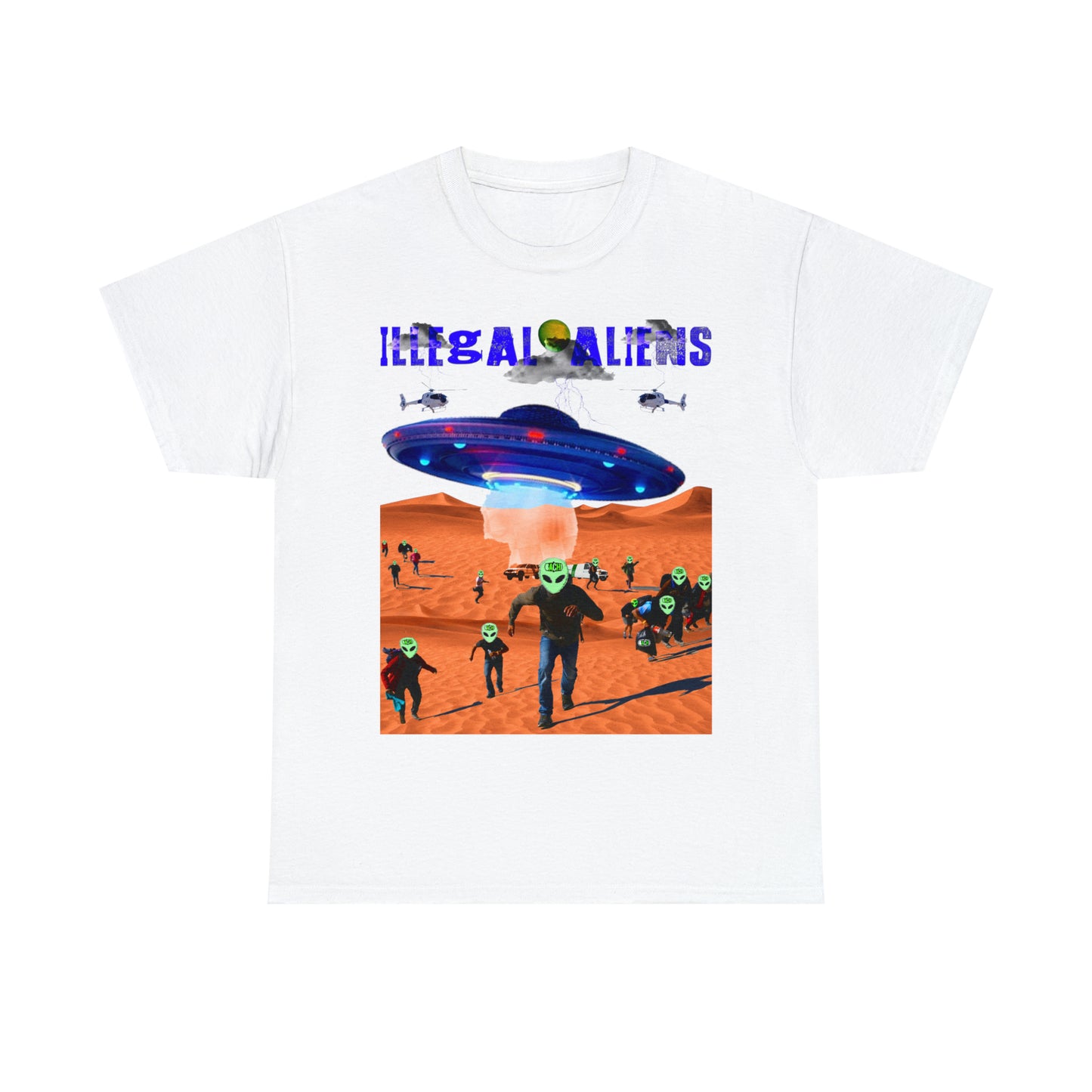 Vintage Sci-Fi Graphic Tee - Alien Invasion Streetwear Print (Bachi)