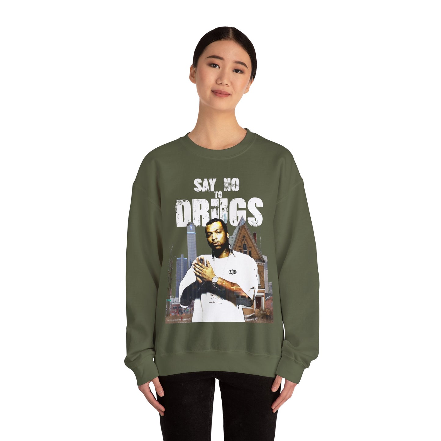 Heavyweight Streetwear Sweatshirt - Detroit Hip-Hop Legend Graphic (Bachi)