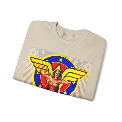 Vintage Female Hero Graphic Sweatshirt - Comic Streetwear Print (Bachi)