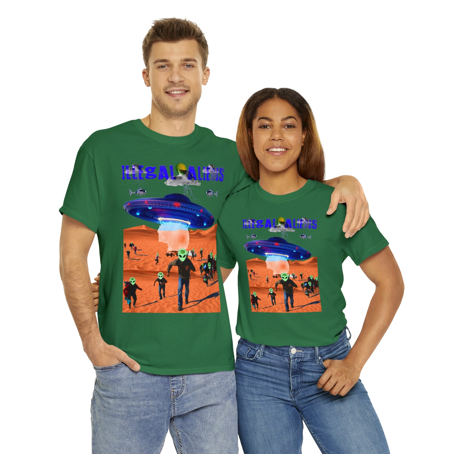Vintage Sci-Fi Graphic Tee - Alien Invasion Streetwear Print (Bachi)