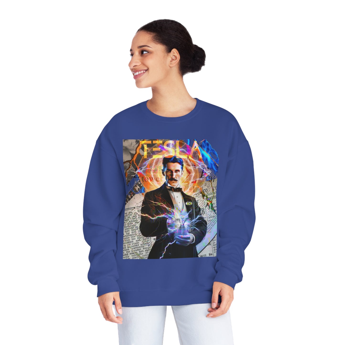 Vintage Science Icon Graphic Sweatshirt - Inventor Portrait Streetwear (Bachi)