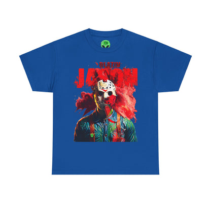 Vintage Horror Cinema Graphic Tee - Hockey Mask Slasher Streetwear (Bachi)