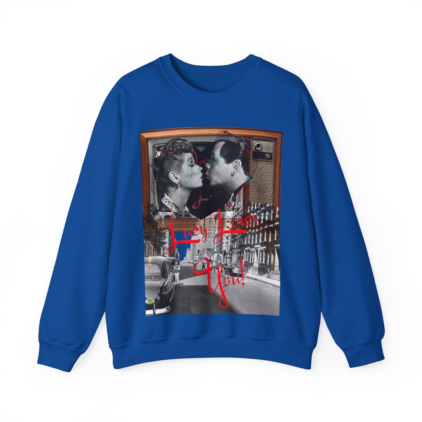 Vintage Sitcom Couple Graphic Sweatshirt - Retro TV Streetwear Print (Bachi)