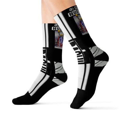 Graphic Crew Socks - Latin Hip-Hop NYC Streetwear Print (Bachi)