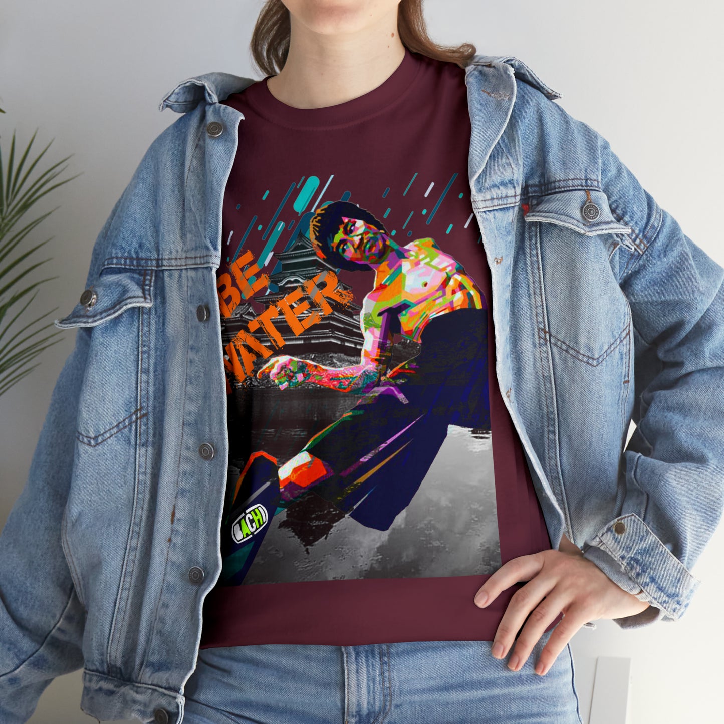 Vintage Martial Arts Graphic Tee - Kung Fu Legend Quote Print (Bachi)