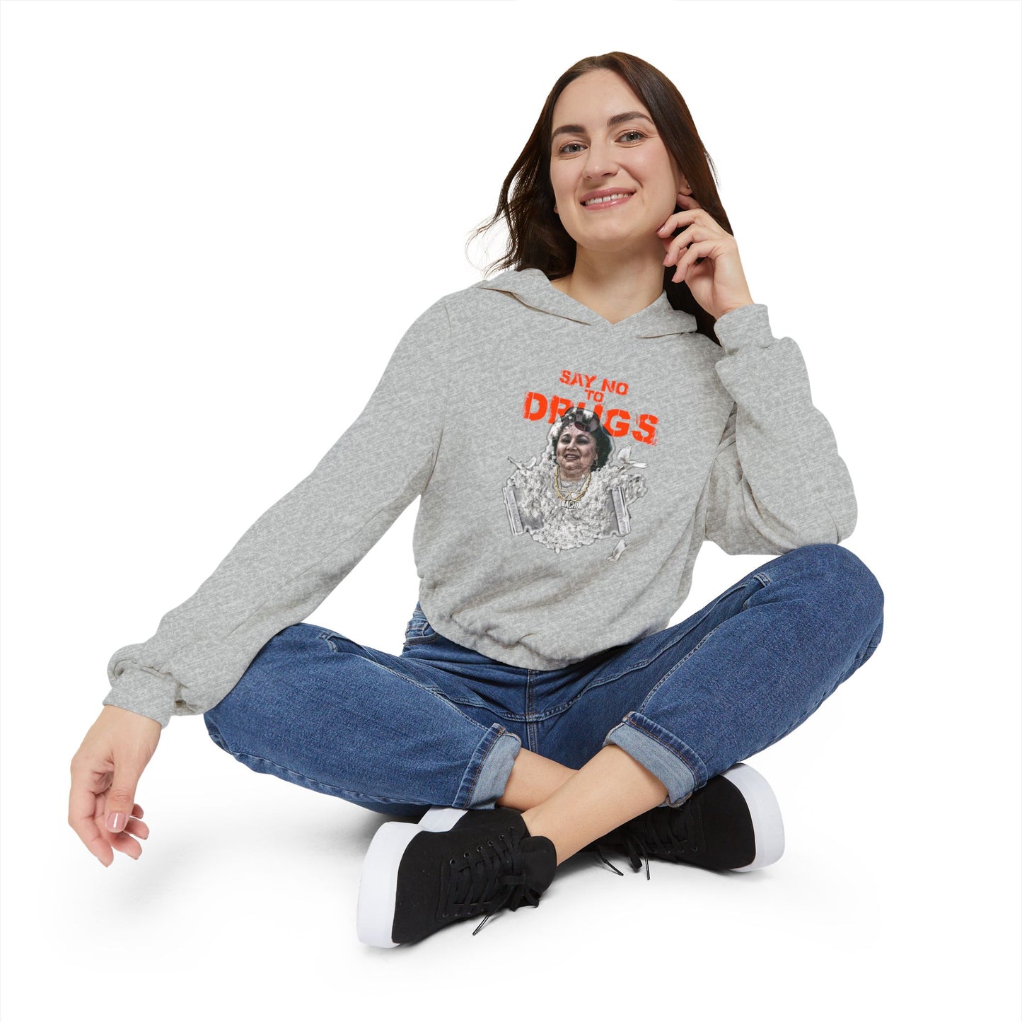 Cinched Hem Graphic Hoodie - Latin Icon Streetwear Print (Bachi)