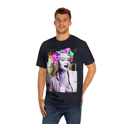 Vintage Pin-Up Graphic Tee - Hollywood Icon Pink Rollers Print (Bachi)
