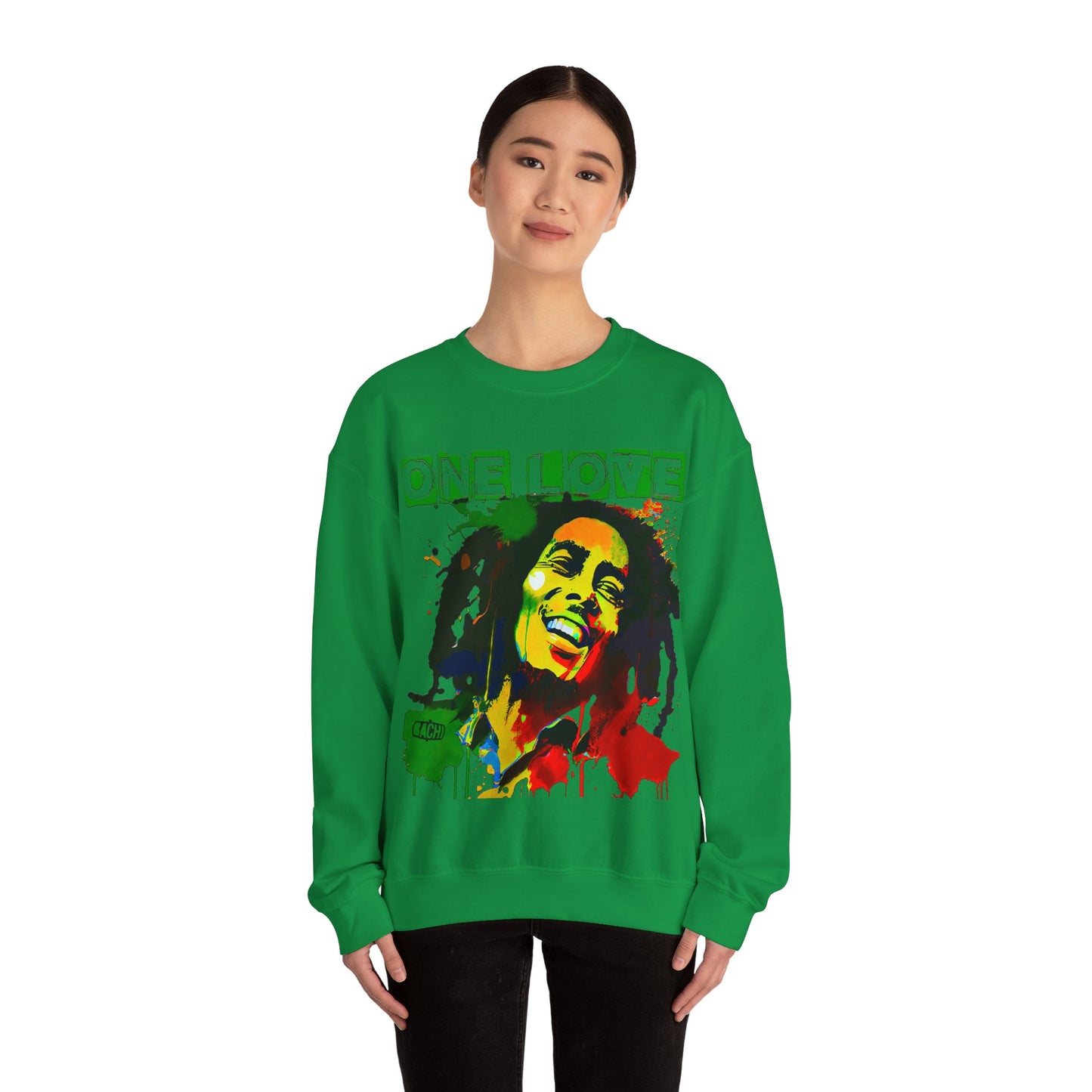 Heavyweight Graphic Sweatshirt - Reggae Legend Portrait Streetwear (Bachi)