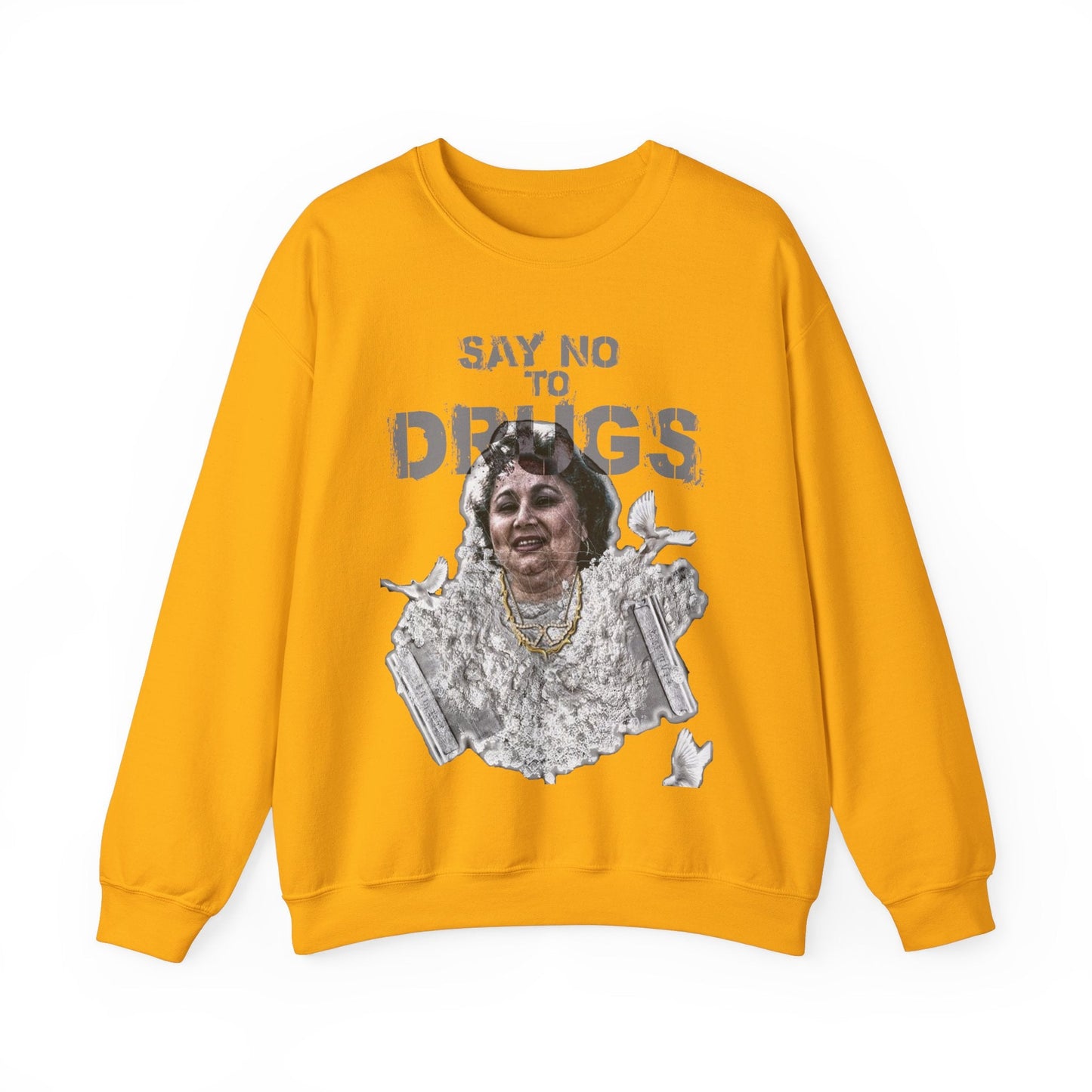 Unisex Sweater Griselda Blanco White Birds Printify