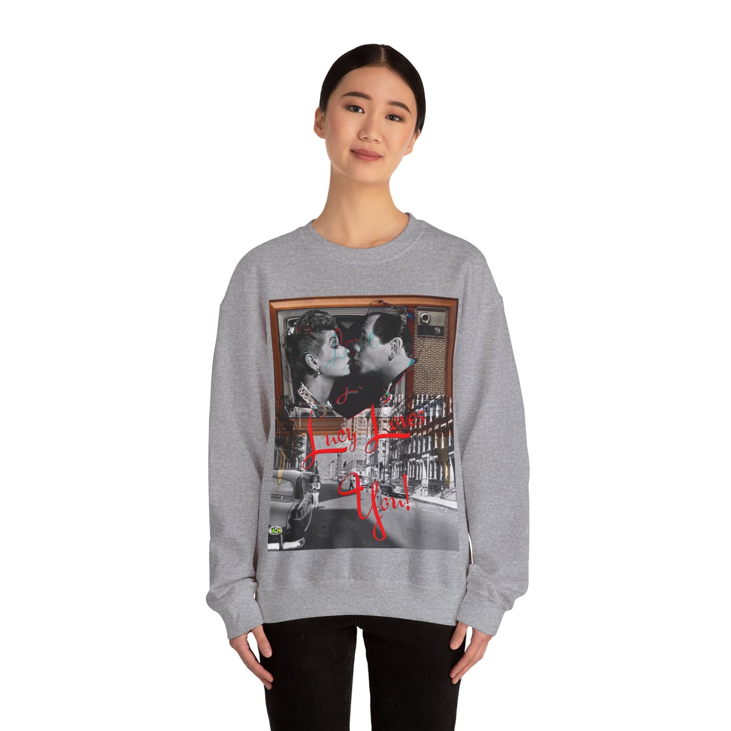 Vintage Sitcom Couple Graphic Sweatshirt - Retro TV Streetwear Print (Bachi)