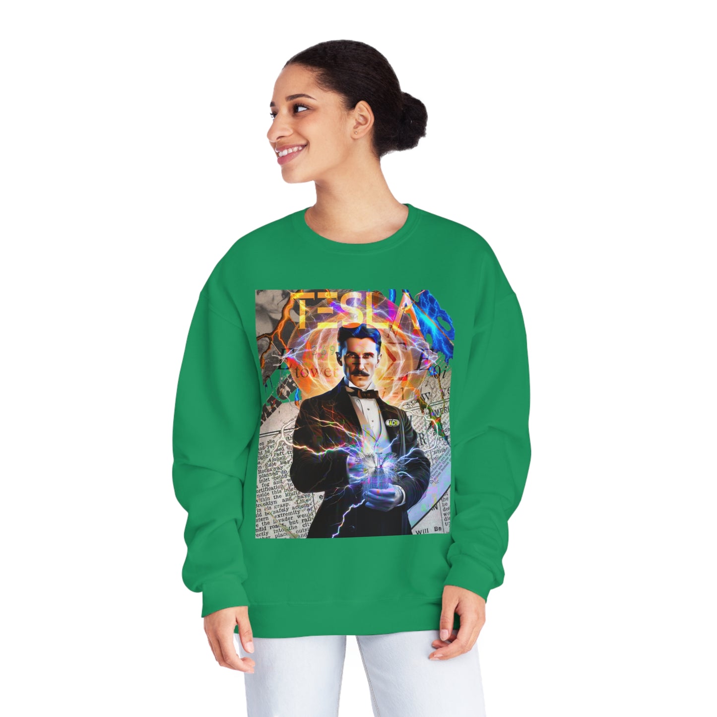 Vintage Science Icon Graphic Sweatshirt - Inventor Portrait Streetwear (Bachi)