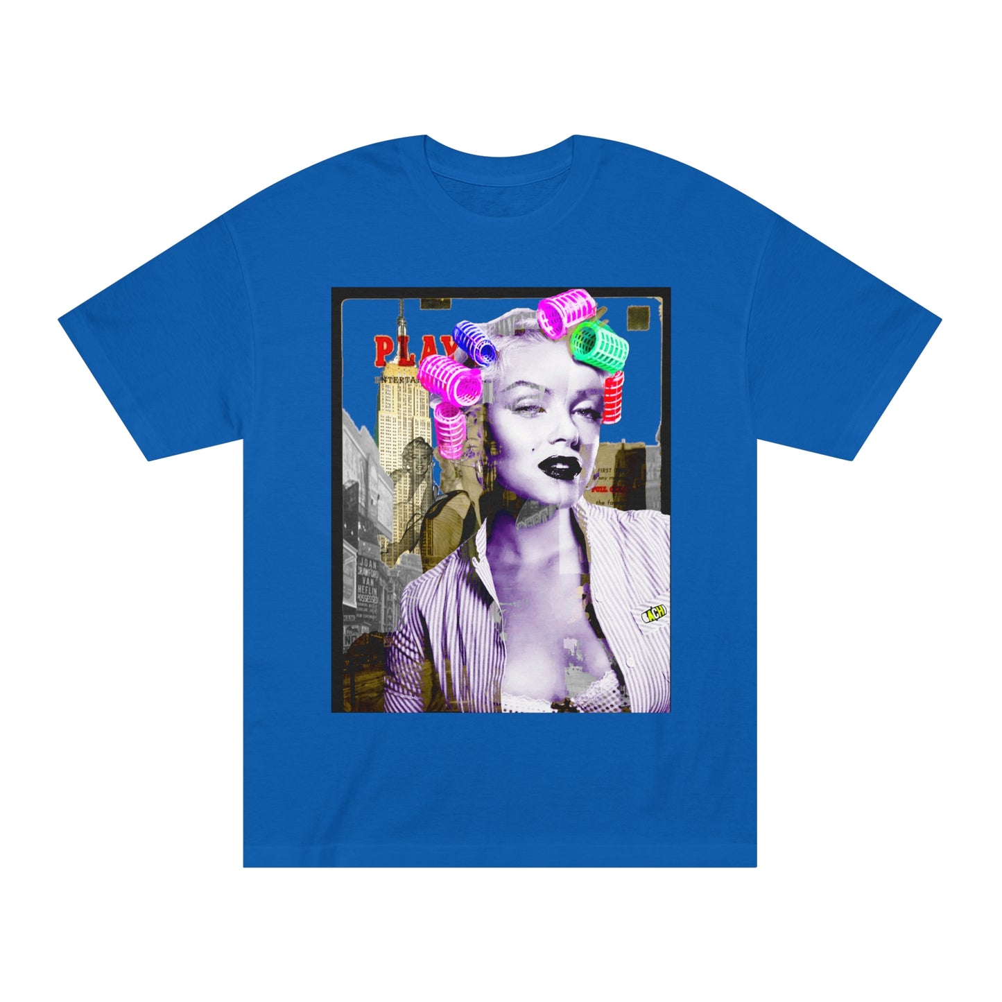 Vintage Pin-Up Graphic Tee - Hollywood Icon Pink Rollers Print (Bachi)
