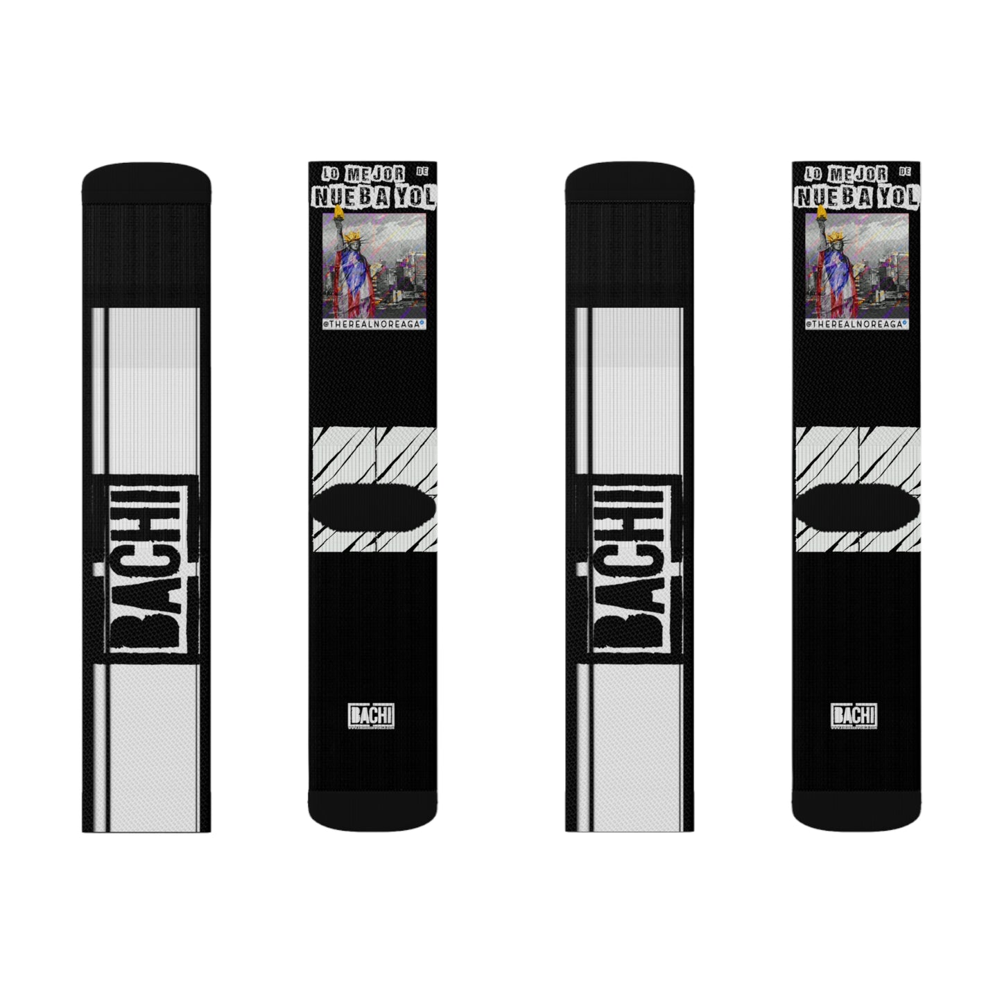 Graphic Crew Socks - Latin Hip-Hop NYC Streetwear Print (Bachi)