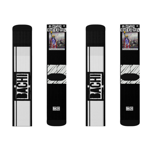 Graphic Crew Socks - Latin Hip-Hop NYC Streetwear Print (Bachi)
