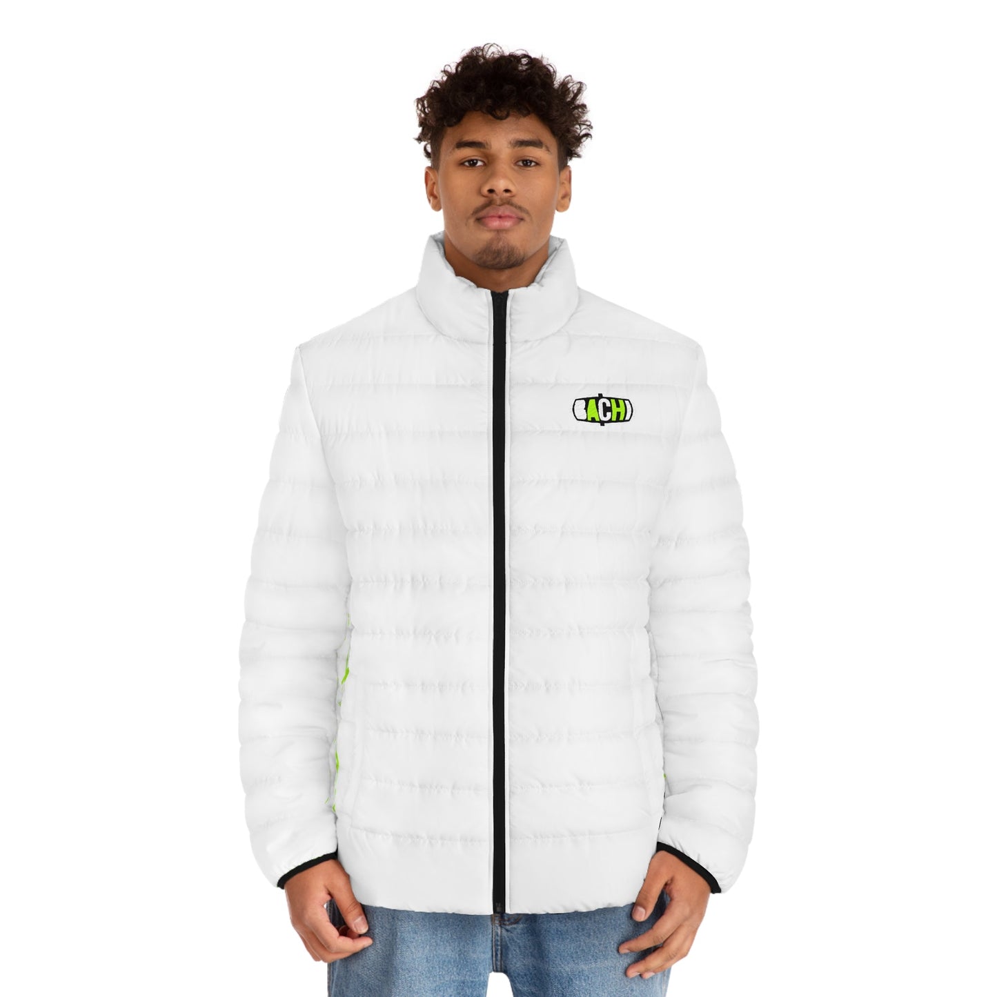 Men's Puffer Jacket (AOP) Coat Bachi Slime Printify