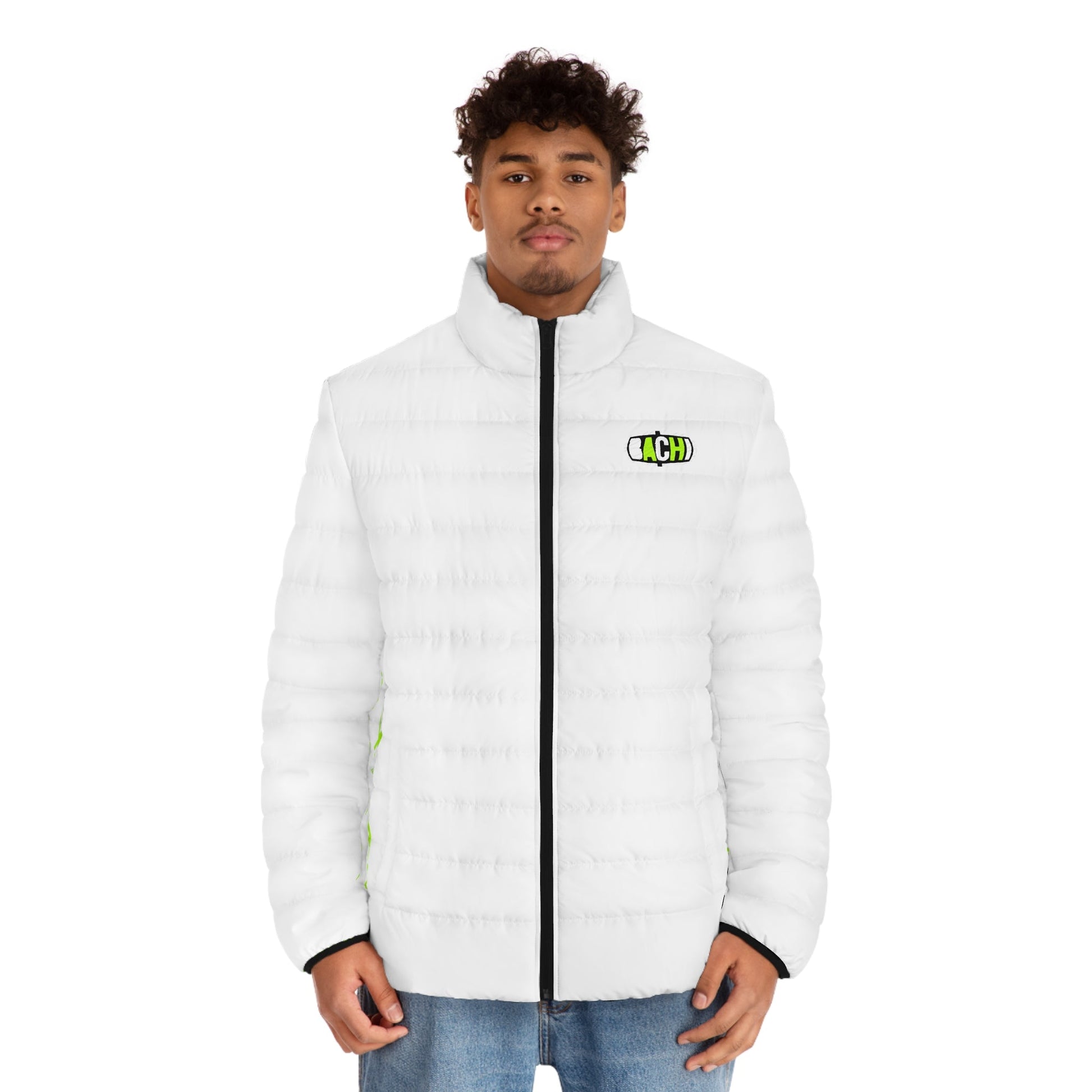 Men's Puffer Jacket (AOP) Coat Bachi Slime Printify