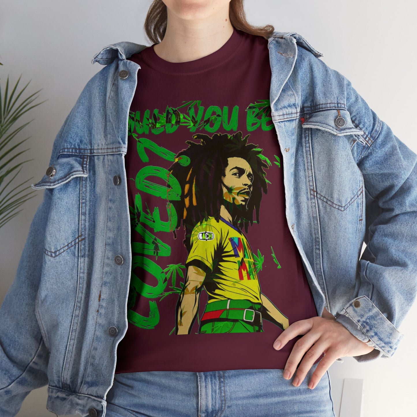 Oversized Graphic Tee - Reggae Legend Portrait Streetwear Print (Bachi)