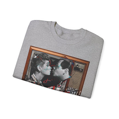 Vintage Sitcom Couple Graphic Sweatshirt - Retro TV Streetwear Print (Bachi)