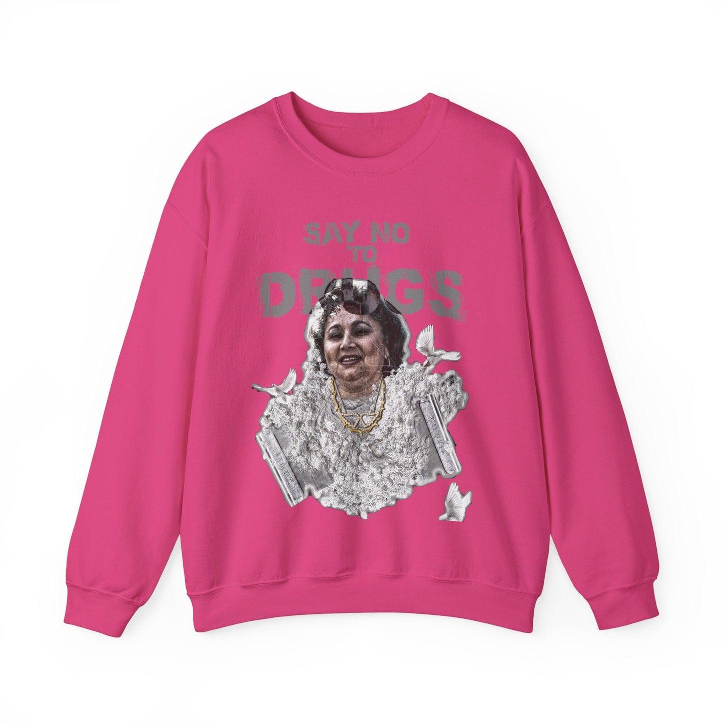 Unisex Sweater Griselda Blanco White Birds Printify