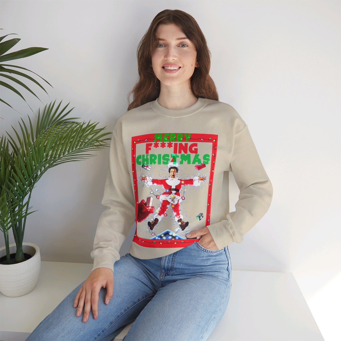 Vintage Holiday Graphic Sweatshirt - 80s Comedy Cinema Print (Bachi)