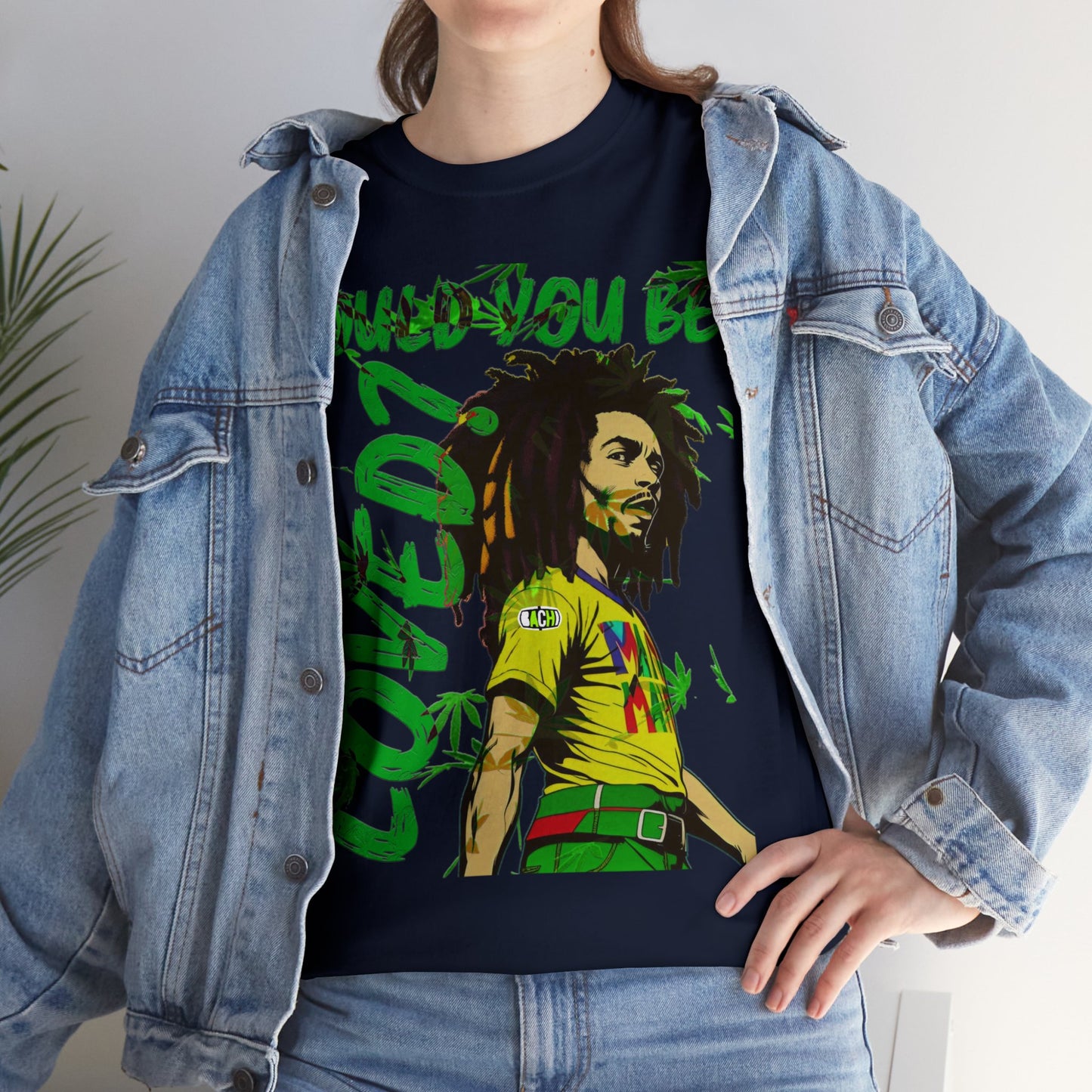 Oversized Graphic Tee - Reggae Legend Portrait Streetwear Print (Bachi)